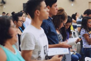 college students in lecture hall