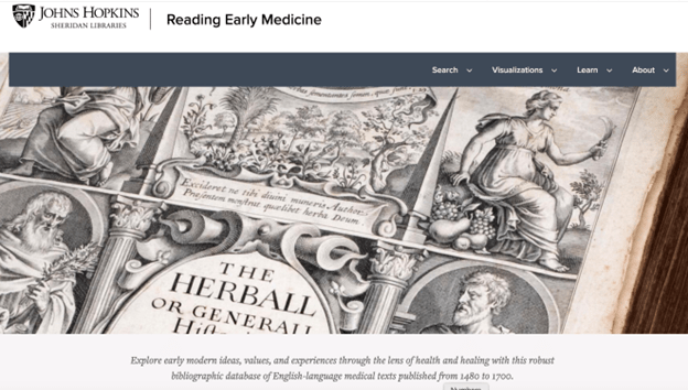 Link to Reading Early Medicine, a bibliographic database of English language medical texts from 1480-1700