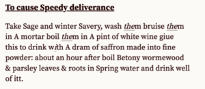 Translated medical treatment "recipe" in plain text